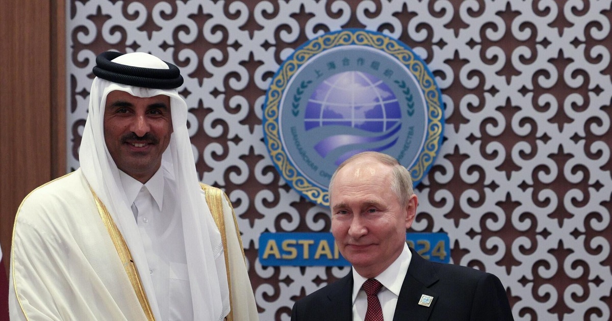 بوتين وأمير قطر يبحثان الأوضاع في سوريا وغزة  