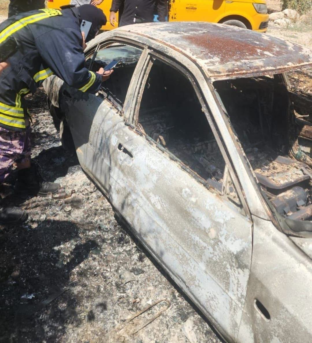 العثور على جثة داخل مركبة محترقة غرب جنين
