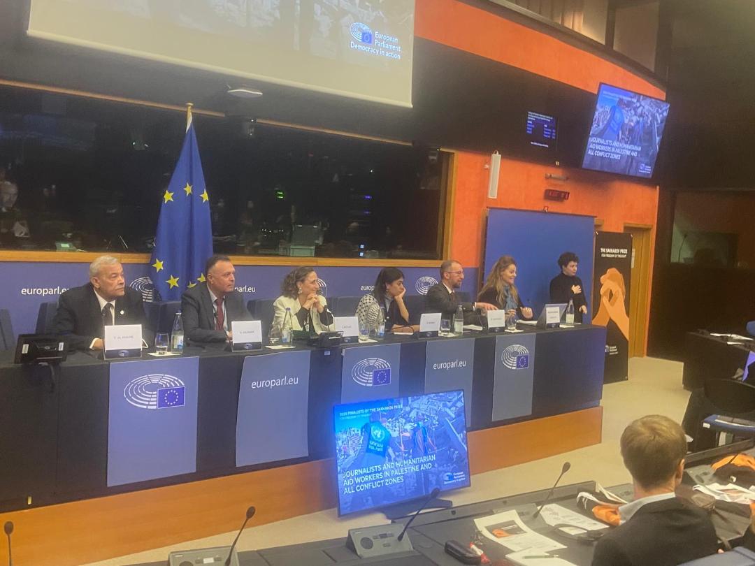 نقابة الصحفيين تشارك بحفل جائزة ساخاروف لعام 2025 بالبرلمان الاوروبي كمرشّح للجائزة