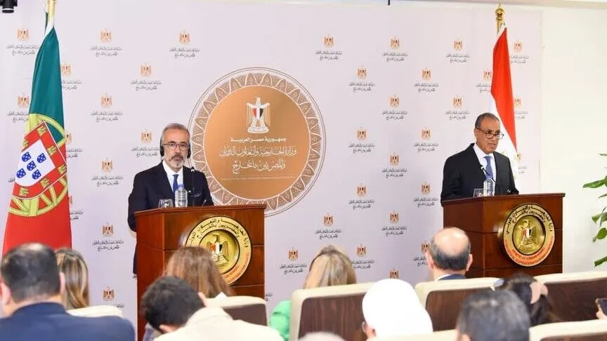 عبد العاطي خلال مؤتمر صحفي جمعه مع نظيره البرتغالي : يجب تنفيذ "اتفاق غزة" وإسرائيل تعرقل ذلك